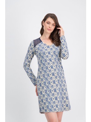 Arnetta Ethnic Lacivert Kadın Gecelik