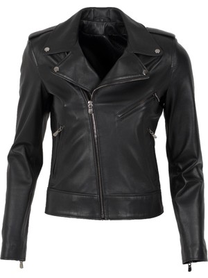 By Motto Jasmine Biker Kadın Deri Ceket