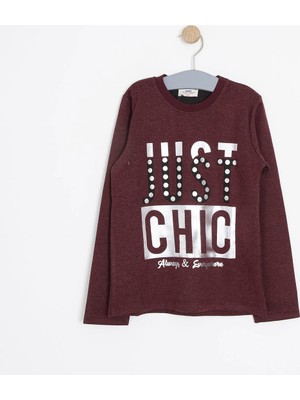 Soobe Kız Çocuk Uzun Kol Sweatshirt Bordo