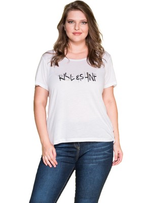 Hanezza Kadın Işlemeli T-Shirt P165