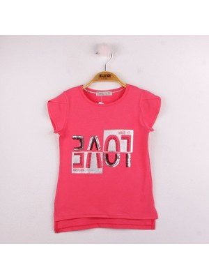 Toontoy Kız Çocuk Love Baskılı T-shirt