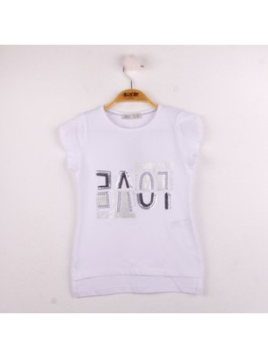 Toontoy Kız Çocuk Love Baskılı T-shirt