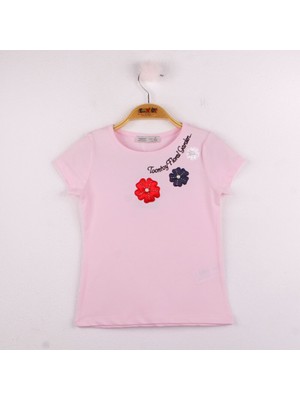 Toontoy Kız Çocuk Çiçek Nakışlı T-shirt