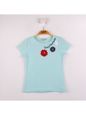 Toontoy Kız Çocuk Çiçek Nakışlı T-shirt