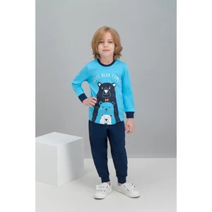 Mavi Erkek Çocuk Pijama Takımı