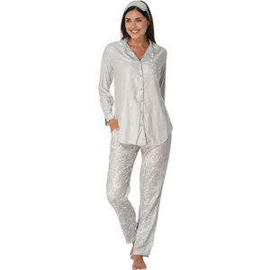 Şık Mecit Önden Düğmeli Kadın Pijama Takımı
