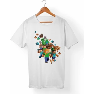 Minecraft Çocuk Beyaz T-Shirt