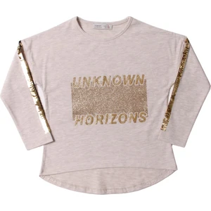 Kız Çocuk Unknown Baskılı Sweatshirt Kahve Melanj 5 Yaş K-326