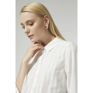 Pulvis Pamuklu Beyaz Kadın Gömlek