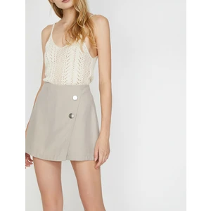 Kadın Düğme Detaylı Şort Etek