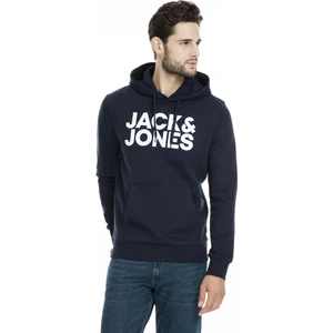Jack & Jones Hood Corp Logo Erkek Lacivert Kapüşonlu Sweatshirt