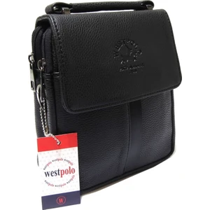 West Polo Erkek Omuz Ve El Çantası Siyah Orta Boy