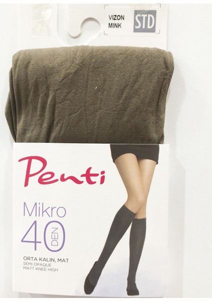 Micro 40 (Mus) Düz Pantolon Dizaltı Çorap
