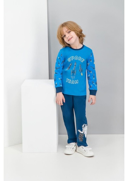 Astronot Space Team Cobalt Mavi Erkek Çocuk Pijama Takımı