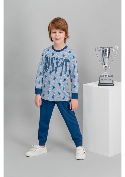Lisanslı Mavi Erkek Çocuk Pijama Takımı