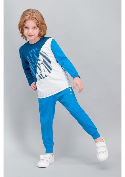 Lisanslı Mavi Erkek Çocuk Pijama Takımı