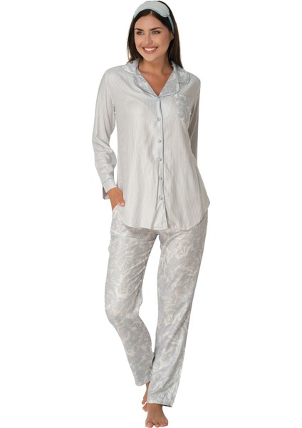 Önden Düğmeli Kadın Pijama Takımı