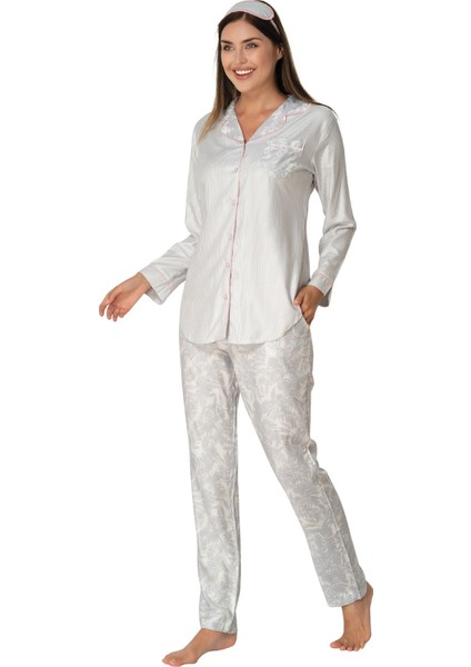 Önden Düğmeli Kadın Pijama Takımı