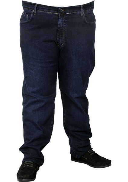 Büyük Beden Erkek Pantolon Kot Classics 19702 Koyu Mavi