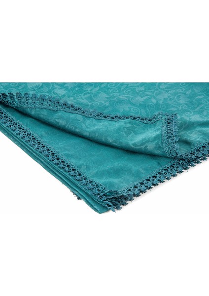 Fistolu Desenli Kare Eşarp Mint