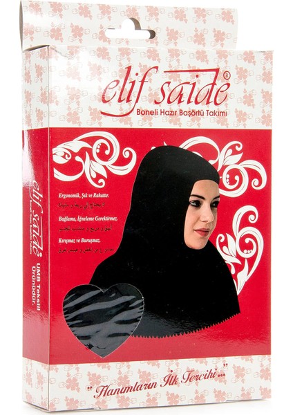 Boneli Hazır Eşarp Takımı Siyah modelleri