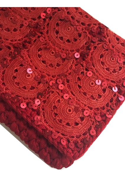 El Yapımı Etnik Clutch Çanta Kırmızı fiyatları