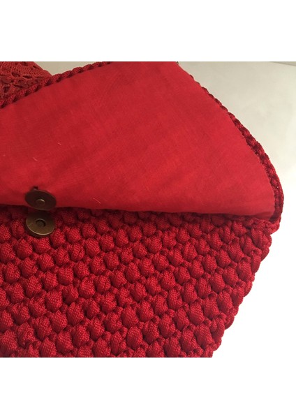 El Yapımı Etnik Clutch Çanta Kırmızı modelleri