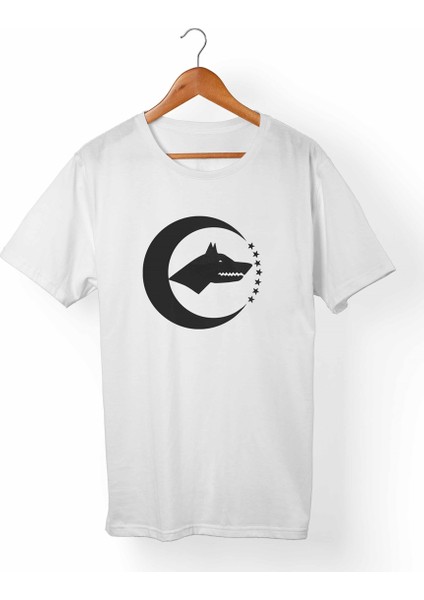 Ay Yıldız Türk-Bozkurt Çocuk Beyaz T-Shirt