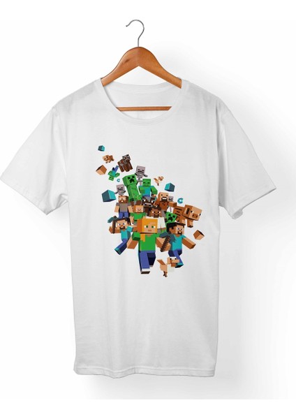 Minecraft Çocuk Beyaz T-Shirt