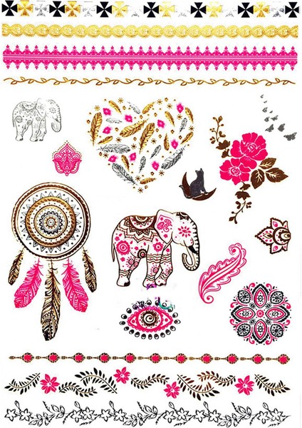 Pink Geçici Dövme
