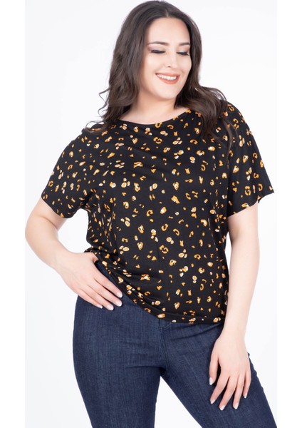 Düşük Kol Rahat T-Shirt 34477