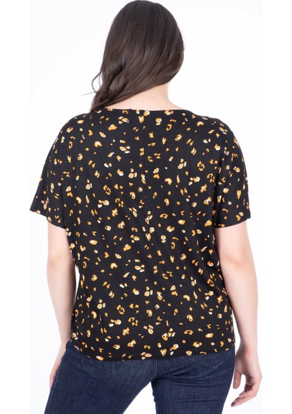 Düşük Kol Rahat T-Shirt 34477