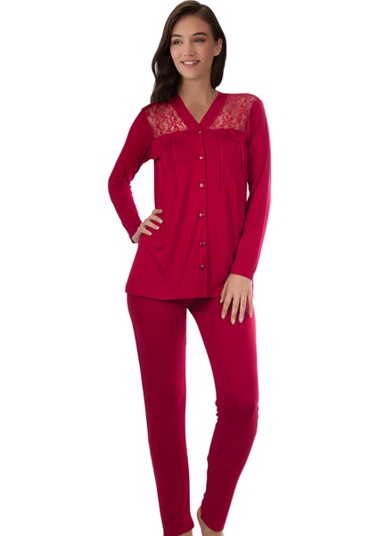 59469 Bordo Pijama Takımı