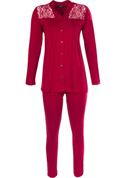 59469 Bordo Pijama Takımı
