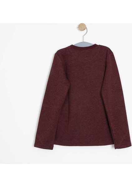Kız Çocuk Uzun Kol Sweatshirt Bordo