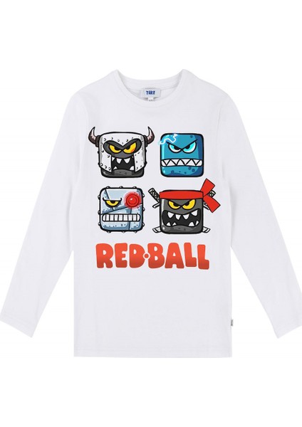 Redball Çocuk T-shirt Uzun Kollu Beyaz Unisex