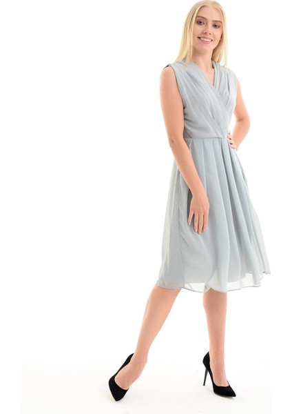 Kadın Gri Elbise Elb31542