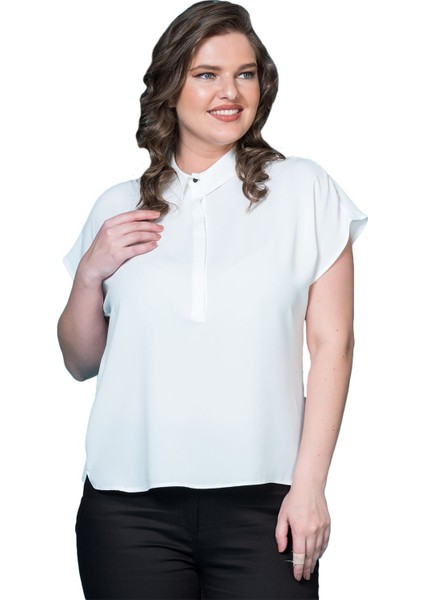 Kadın Yakalı Spor Krep Gömlek P485