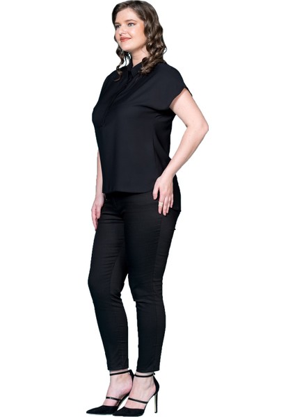 Kadın Yakalı Spor Krep Gömlek P485