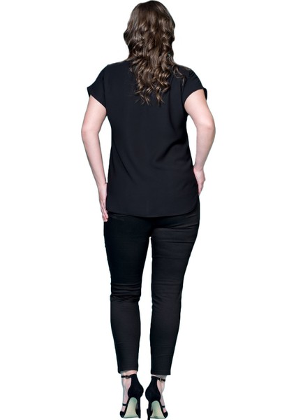 Kadın Yakalı Spor Krep Gömlek P485