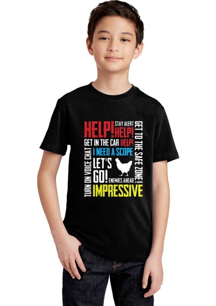 Pubg Kurukafa Sari Gri Erkek Çocuk T-Shirt
