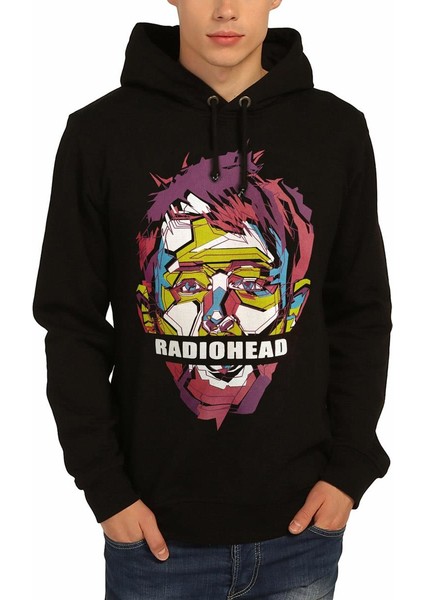 Radiohead Siyah Kapüşonlu Erkek Sweatshirt Hoodie