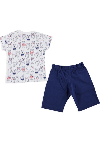 Balon Metraj Baskılı Kısa Kol Bebek Pijama Takımı