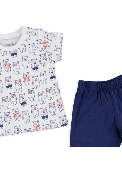 Balon Metraj Baskılı Kısa Kol Bebek Pijama Takımı