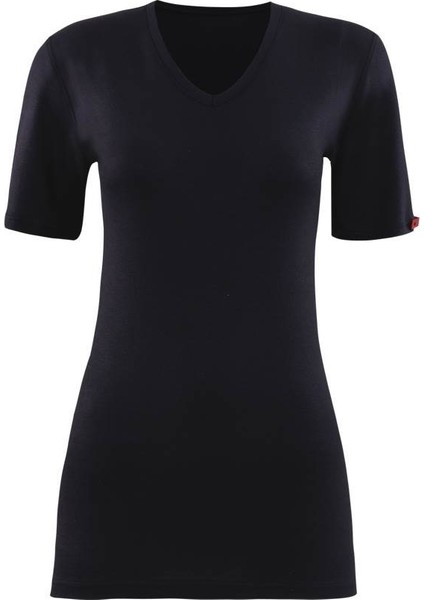 Kısa Kol Unisex Termal İçlik 2. Seviye V Yaka T-Shirt 1263 Siyah