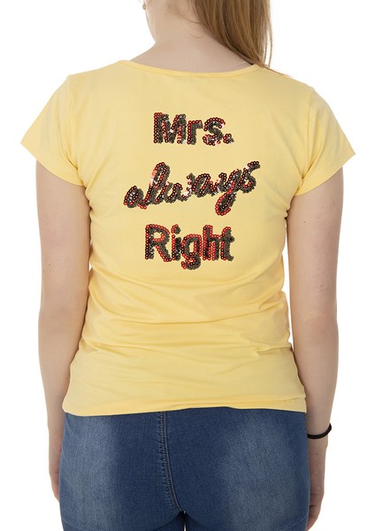 Kız Çocuk T-Shirt Kalp Nakışlı Sarı 8 Yaş K-131