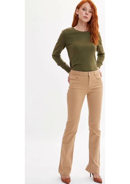 Basic Bisiklet Yaka Relax Fit Ekstra Yumuşak Kaşmir Dokulu Triko Kazak F7091AZ19AU