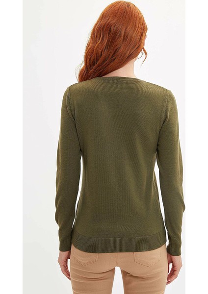 Basic Bisiklet Yaka Relax Fit Ekstra Yumuşak Kaşmir Dokulu Triko Kazak F7091AZ19AU