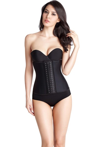 Waist Training Latex Kadın Korse Siyah