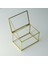 Gold Pirinç Brass Dekoratif Kapaklı Cam Takı Kutusu 15 x 10 x 8 cm 1